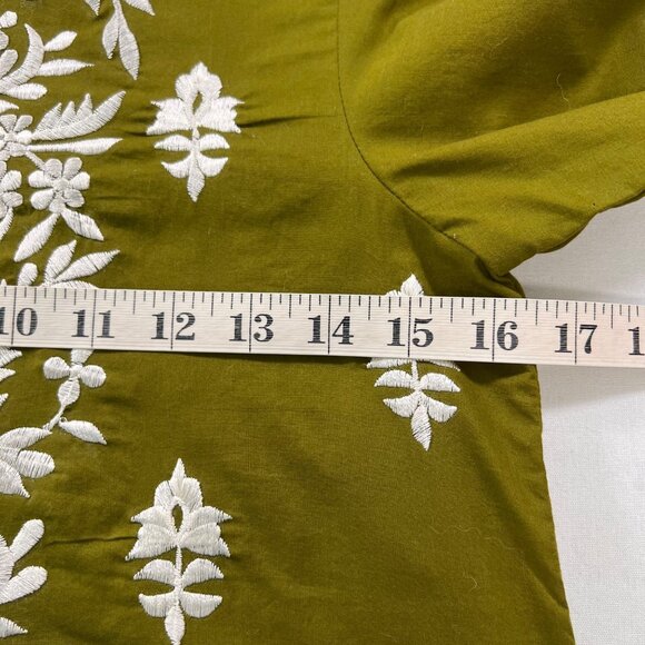 Sue Sartor Mughal Embroidered Tunic Top in Matcha Green Size X-Small - Picture 7 of 8